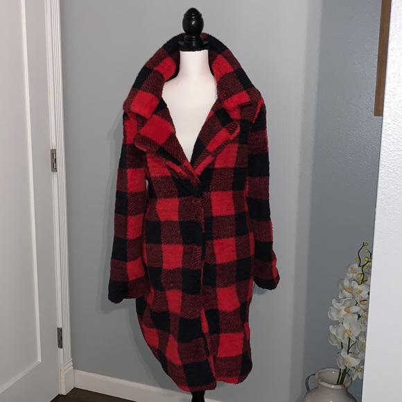 *No Longer For Sale* Steve Madden Plaid Sherpa Coat! NWT! Size XL - Picture 2 of 10
